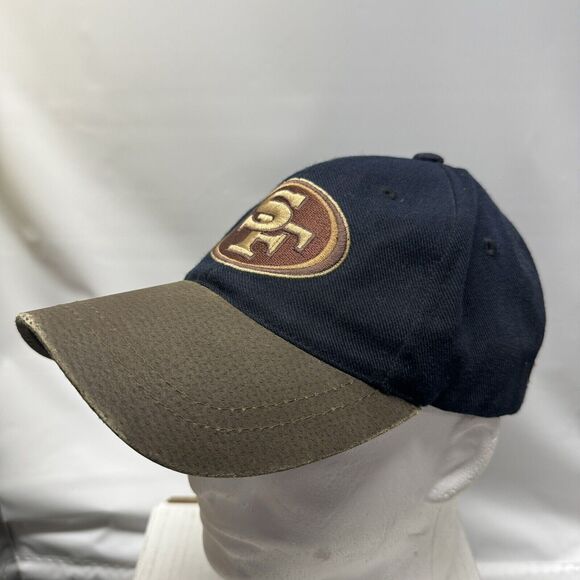 San Francisco 49ers Hat Cap Adjustable Leather Bill NFL Distressed Football - Picture 12 of 13